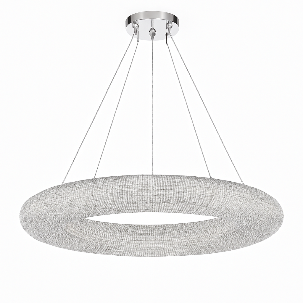 9 Lights Modern Crystal Halo Chandelier, 32"x6" Floating Orb Design Elegant Ceiling Lighting Fixture