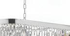 12-Lights Retro Palladium Glass Fringe Chandelier, 49"x14"x18" Chrome Finish Ceiling Light