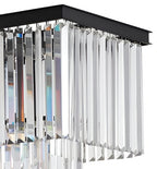 15 Lights Elegant Retro Rectangular Glass Fringe Chandelier, Palladium Style 71" Wide Ceiling Light