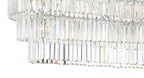 12-Lights Retro Palladium Glass Fringe Chandelier, 49"x14"x18" Chrome Finish Ceiling Light