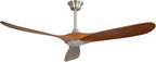 60″ Solid Wood Ceiling Fan Without Light Brown - Quiet Operation, Remote-Controlled, 3-Blade Design for Indoor & Outdoor Use