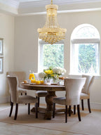 10 Lights Gold Finish Empire Crystal Chandelier Lighting for Dining Room Living Room Foyer Hallway Bedroom Entryway 18"W x 22"H V22-27