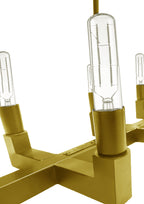 10-Light Industrial Rustic Linear Chandelier Gold Finish, 55" Vintage Charm Barn Metal Farmhouse Lighting