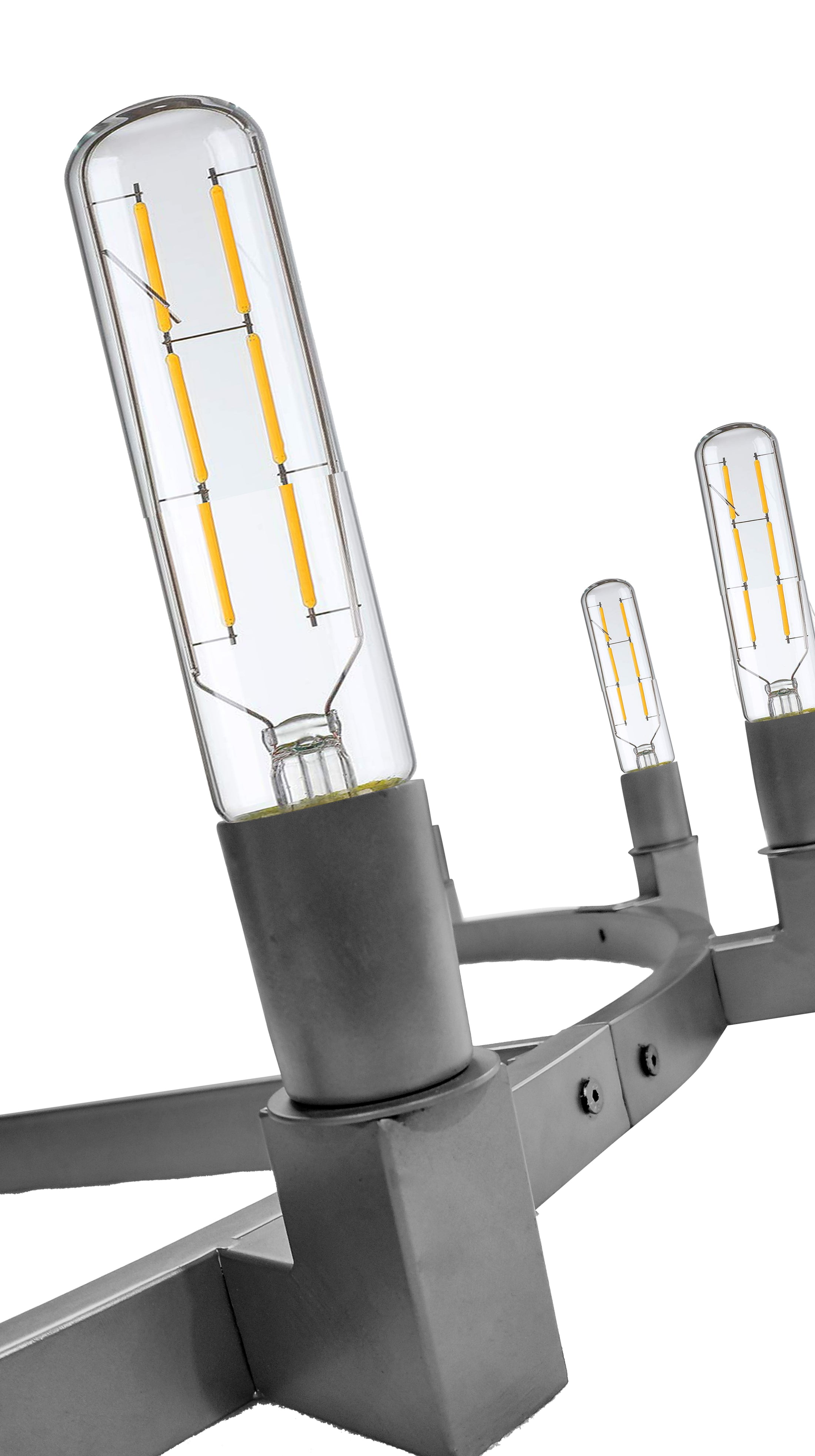 8-Light Round Chandelier Black Finish, 48" Rustic Vintage Barn Metal Industrial Loft Ceiling Lighting Fixture