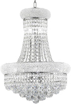 10 Lights Chrome Finish Empire Crystal Chandelier Lighting for Dining Room Living Room Foyer Hallway Bedroom Entryway 18"W x 22"H V22-26