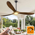 72″ Outdoor Ceiling Fan with Lights - Oil Rubbed Bronze, Solid Wood Propeller Design, Modern Large 3-Blade, Remote-Controlled for Patio, Farmhouse