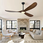 72″ Outdoor Ceiling Fan with Lights - Oil Rubbed Bronze, Solid Wood Propeller Design, Modern Large 3-Blade, Remote-Controlled for Patio, Farmhouse