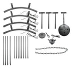 8-Light Round Chandelier Black Finish, 48" Rustic Vintage Barn Metal Industrial Loft Ceiling Lighting Fixture