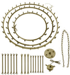 72-Light Industrial Wagon Wheel Chandelier Gold Finish, 63"x75" Extra Large Rustic Wrought Iron Three-Tier Lighting