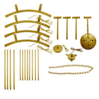 8-Light Round Chandelier Gold Finish, 48" Rustic Vintage Barn Metal Industrial Loft Ceiling Lighting Fixture